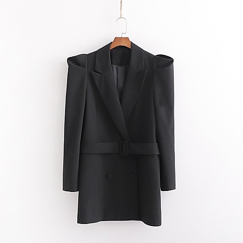 

Women's Blazer Black Polyester Coat Tops