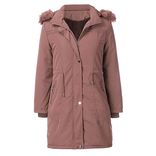 

Women's Padded Parka Solid Colored Polyester Black / Blushing Pink / Wine M / L / XL