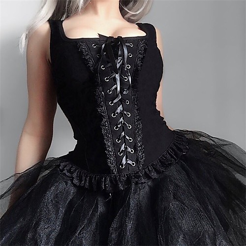 

Goth Girl Lisa Gothic Steampunk Goth Subculture Overbust Corset Women's Costume Black Vintage Cosplay Party / Vest