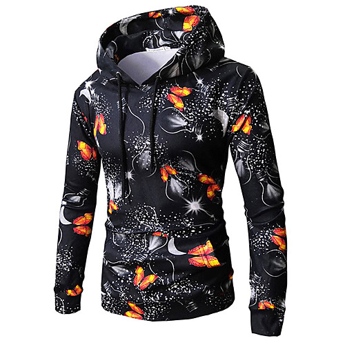 

Men's Pullover Hoodie Sweatshirt Graphic Animal Hooded Daily Sports Casual Hoodies Sweatshirts Black