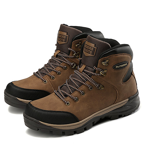 

Men's Boots Work Boots Sporty Casual Classic Athletic Office & Career Cycling Shoes Cowhide Warm Waterproof Non-slipping Black Yellow Brown Fall Winter