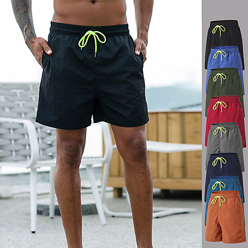 

Men's Running Shorts Drawstring Shorts Breathable Quick Dry Solid Color Earth Yellow Black Army Green Fitness Gym Workout Running Sports Activewear Loose