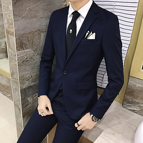 

Tuxedos Standard Fit Notch Single Breasted One-button Polyester Solid Color