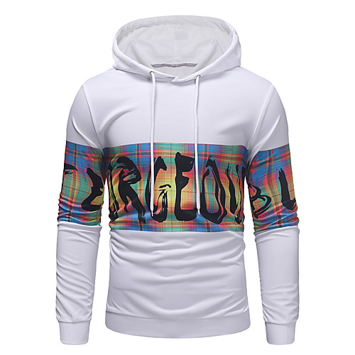 

Men's Pullover Hoodie Sweatshirt Graphic Text Letter Daily Going out Casual Hoodies Sweatshirts White