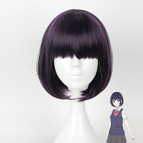 

Rozen Maiden Princess Cosplay Wigs Women's Short Bob 12 inch Heat Resistant Fiber Straight Purple Teen Adults' Anime Wig