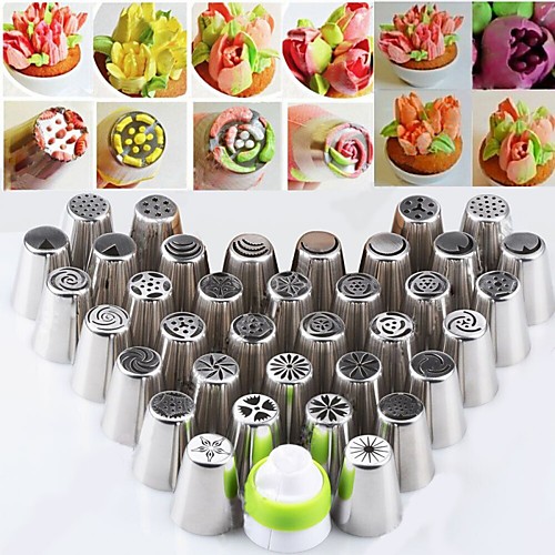 

36Pcs Russian Flower Icing Piping Nozzles Pastry Tips Cake Baking Decorating