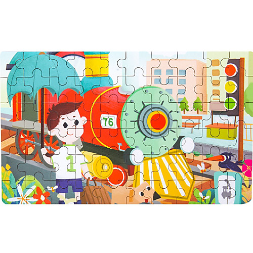 

1 pcs Train Toy Car Jigsaw Puzzle Wooden Puzzle Pegged Puzzle Wood Iron Cartoon Kid's Toy Gift