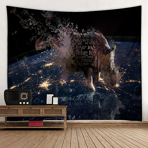 

Transmogrified Rhino Digital Printed Tapestry Decor Wall Art Tablecloths Bedspread Picnic Blanket Beach Throw Tapestries Colorful Bedroom Hall Dorm Living Room Hanging