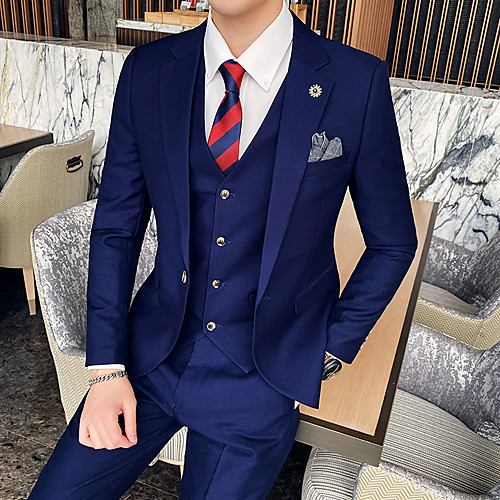 

Tuxedos Tailored Fit Notch Single Breasted One-button Polyester Solid Color