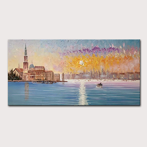 

Mintura Large Size Hand Painted Abstract City Landscape Oil Painting On Canvas Modern Pop Art Posters Wall Picture For Home Decoration No Framed Rolled Without Frame