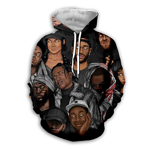 

Men's Pullover Hoodie Sweatshirt Graphic Hooded Daily Weekend Basic Casual Hoodies Sweatshirts Black