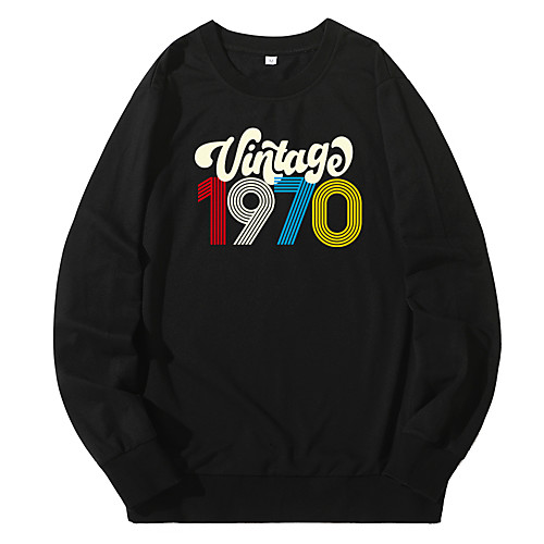 

Women's Pullover Sweatshirt Number Daily Casual Hoodies Sweatshirts White Black Blue