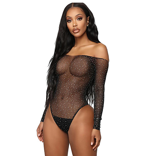 

Women's Mesh Bodysuits Nightwear Galaxy Black One-Size