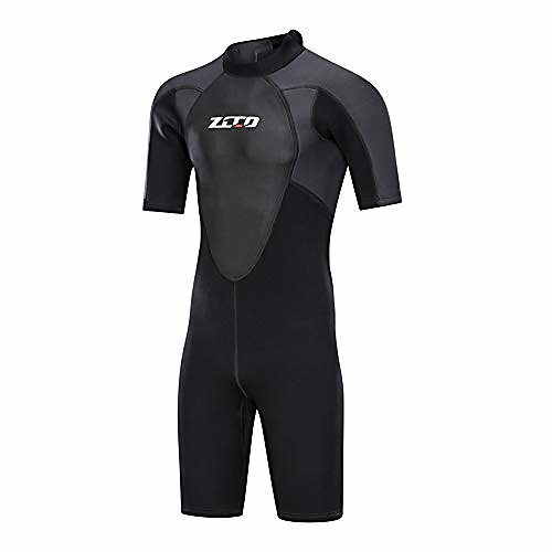 

ZCCO Men's Shorty Wetsuit 3mm Nylon SCR Neoprene Diving Suit Quick Dry Stretchy Short Sleeve Back Zip - Swimming Diving Water Sports Patchwork Autumn / Fall Spring Summer