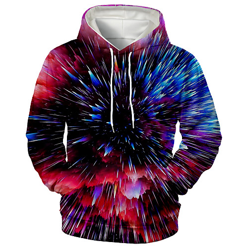 

Men's Hoodie Graphic Daily Going out 3D Print Sports & Outdoors Hoodies Sweatshirts Rainbow