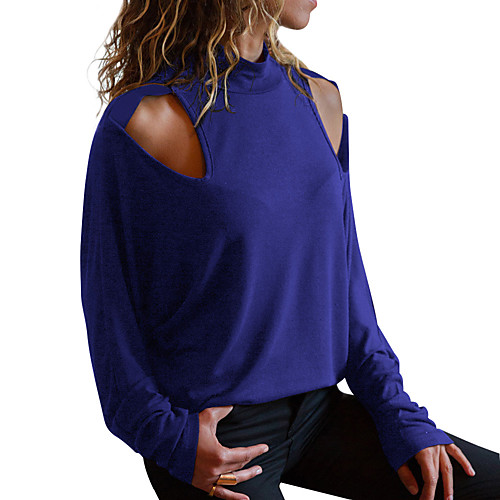 

Women's Sweatshirt Pullover Hollow Out Crew Neck Solid Color Sport Athleisure Sweatshirt Top Long Sleeve Warm Soft Comfortable Everyday Use Causal Exercising General Use / Winter