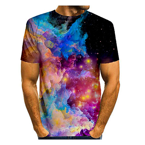 

Men's T shirt Graphic Short Sleeve Daily Tops Basic Elegant Purple