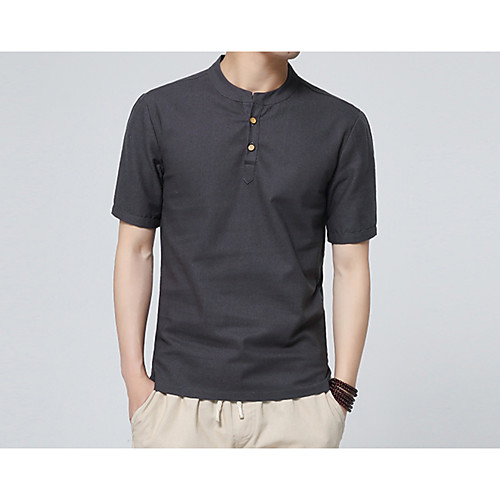 

Men's T shirt non-printing Solid Color Vacation Tops Casual / Daily White Black Blue