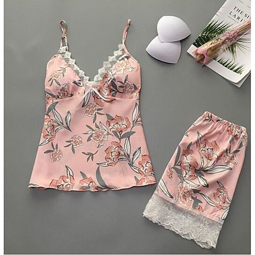 

Women's Mesh Lace Bow Suits Nightwear Floral Geometric Embroidered Light Blue / Black / Yellow S M L / Strap