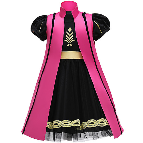 

Anna Dress Girls' Movie Cosplay Vacation Dress Halloween Black Dress Shawl Christmas Halloween Carnival Polyester / Cotton