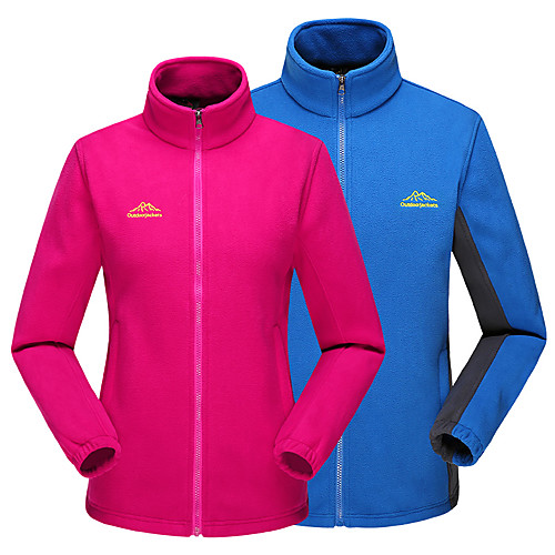 

Men's Hiking Jacket Hiking Fleece Jacket Winter Outdoor Solid Color Thermal Warm Windproof Fleece Lining Breathable Winter Fleece Jacket Fleece Full Length Visible Zipper Hunting Fishing Climbing