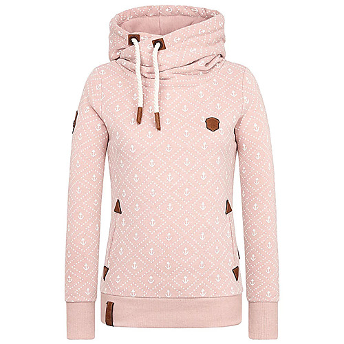 

Women's Hoodie Pullover Blue Pink Artistic Style Stand Collar Fleece Solid Color Sport Athleisure Hoodie Top Long Sleeve Warm Soft Comfortable Everyday Use Exercising General Use / Winter