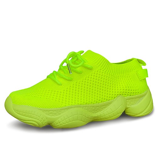 

Women's Trainers Athletic Shoes Flat Heel Closed Toe Sporty Daily Walking Shoes Knit Mesh Lace-up Solid Colored White Black Red