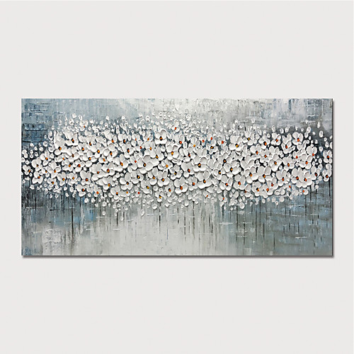 

Oil Painting Hand Painted Horizontal Abstract Floral / Botanical Modern Stretched Canvas