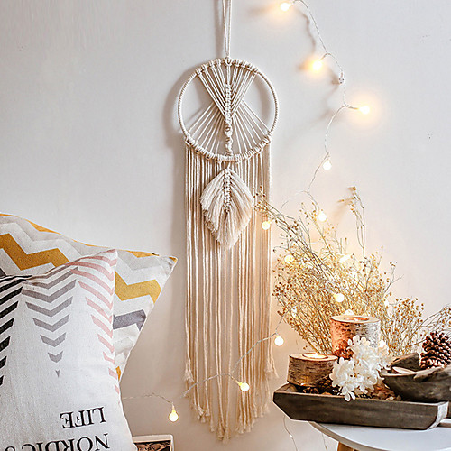 

Boho Dream Catcher Handmade Gift Wall Hanging Decor Art Ornament Craft Woven Macrame Nordic Leaf 9520cm for Kids Bedroom Wedding Festival