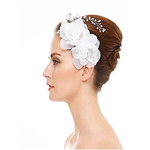 

Rhinestone / Fabrics / Alloy Hair Combs with Rhinestone / Imitation Pearl / Flower 1 Piece Wedding Headpiece