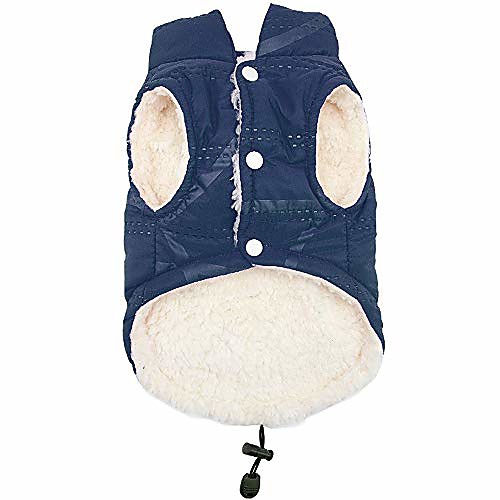 

warm dog winter coat, cozy cold weather dog jacket, soft warm windproof puppy vest clothes for small medium dogs,blue