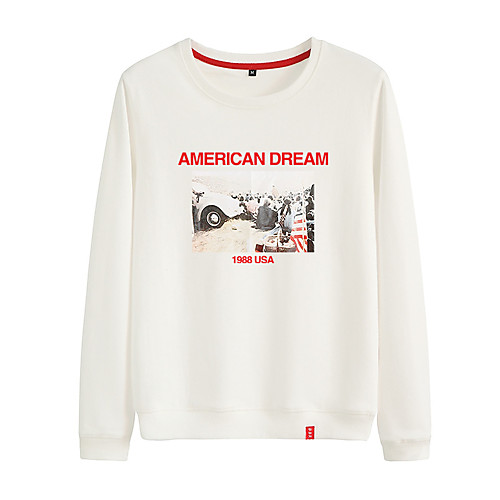 

Women's Sweatshirt Pullover Black White Pink Photo Cute Letter Printed Sport Athleisure Sweatshirt Top Long Sleeve Warm Soft Comfortable Everyday Use Causal Exercising General Use / Winter