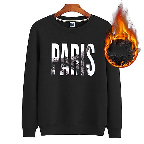 

Men's Sweatshirt Pullover Black White Blue Artistic Style Crew Neck Fleece Letter Printed Cool Sport Athleisure Sweatshirt Top Long Sleeve Warm Soft Comfortable Everyday Use Causal Exercising General