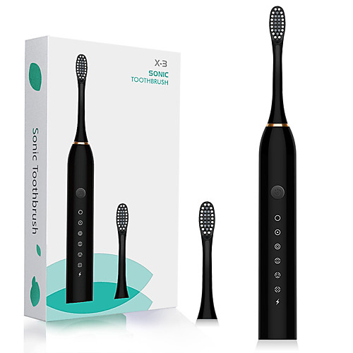 

Electric Toothbrush 6-Speed Sonic Vibration Adult Household Soft Hair USB Charging Waterproof Children'S Electric Toothbrush 4 Brush Heads