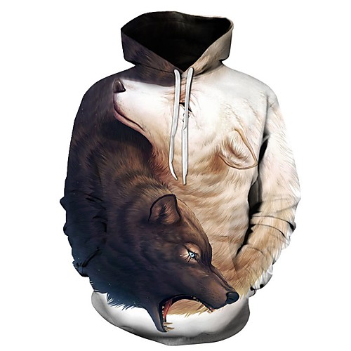 

Men's Pullover Hoodie Sweatshirt Graphic Hooded Daily Weekend 3D Print Basic Casual Hoodies Sweatshirts Brown