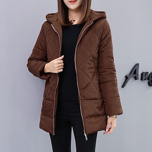 

Women's Solid Colored Basic Fall & Winter Cloak / Capes Regular Daily Long Sleeve Cotton Coat Tops Black