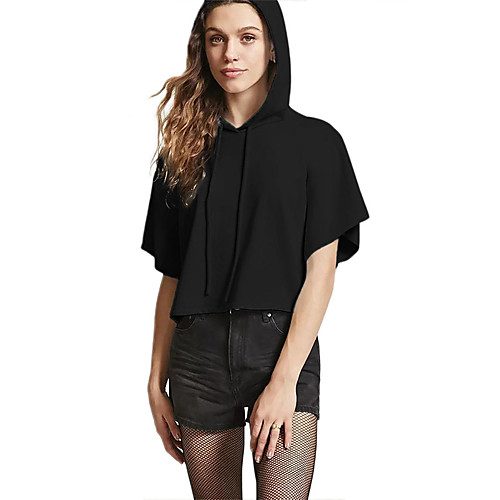 

Women's T-shirt Solid Colored Cowl Neck Tops Basic Basic Top White Black Blushing Pink / Crop