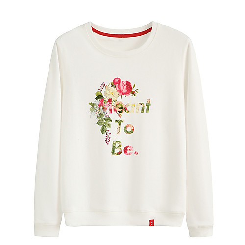 

Women's Sweatshirt Pullover Black White Pink Artistic Style Crew Neck Cotton Cute Flower Sport Athleisure Sweatshirt Top Long Sleeve Breathable Warm Soft Comfortable Everyday Use Causal Exercising