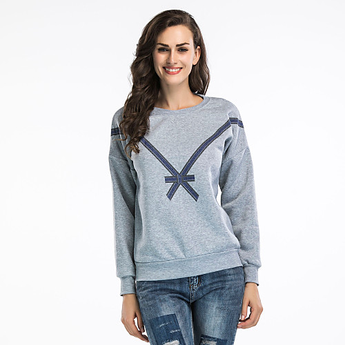 

Women's Sweatshirt Pullover White Pink Fashion Crew Neck Fleece Cute Letter & Number Sport Athleisure Sweatshirt Long Sleeve Comfortable Everyday Use Causal Daily / Winter