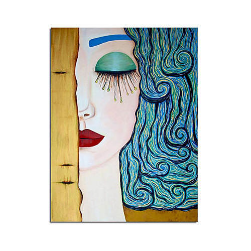 

Oil Painting Hand Painted Vertical Abstract People Comtemporary Modern Rolled Canvas (No Frame)