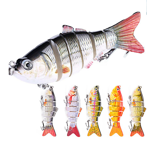 

5Pcs Fishing Lures for Bass Trout Multi Jointed Swimbaits Slow Sinking Bionic Lifelike Swimming Bass Lures Freshwater Saltwater Bass Fishing baits Kit