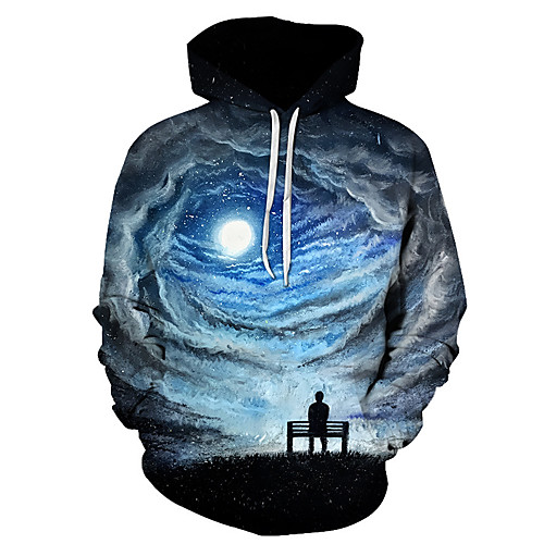 

Men's Pullover Hoodie Sweatshirt Graphic Hooded Daily Weekend 3D Print Basic Casual Hoodies Sweatshirts Black