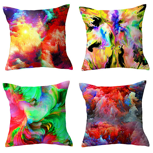 

Set Of 4 Cushion Cover Tie-dye Technology waist Pillows cover Polyester Plush Home Decors Pillowcases 4545cm