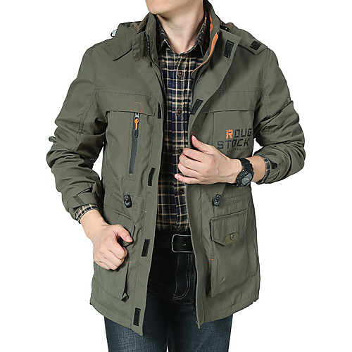 

Men's Hiking Jacket Winter Outdoor Thermal Warm Windproof Breathable Soft Jacket Winter Jacket Top Camping / Hiking Outdoor Army Green Blue Khaki