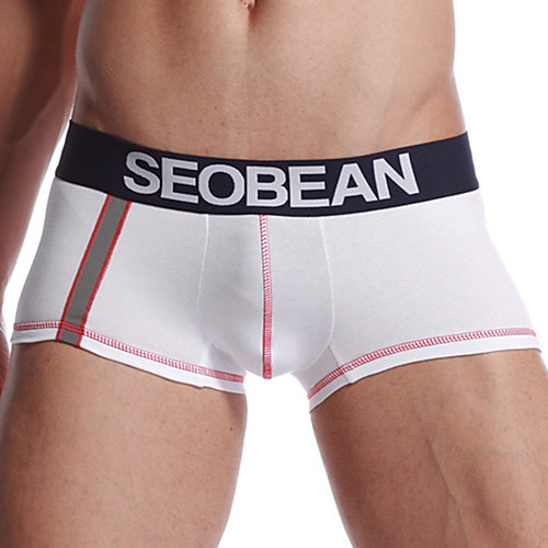 

SEOBEAN Men's Sports Underwear Shorts Boxer Briefs Bottoms Cotton Winter Fitness Gym Workout Performance Running Training Breathable Quick Dry Soft Sport White Black Blue Yellow Red Dark Blue