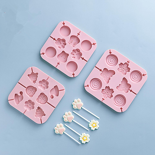 

DIY Pink Lollypop and Chocolate Cookie Mold Silicone Ice Tray Mold 1 Pc