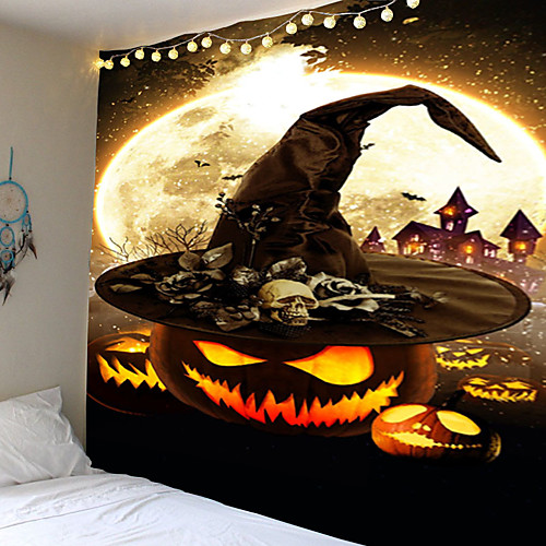

Halloween scary pumpkin hat skull tapestry wall tapestry cloth tapestry home bar Halloween DIY decoration for Halloween party