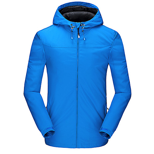

Men's Windbreaker Hiking Jacket Winter Outdoor Thermal Warm Waterproof Windproof Breathable Top Hunting Climbing Running Dark Grey Black Red Army Green Dark Blue