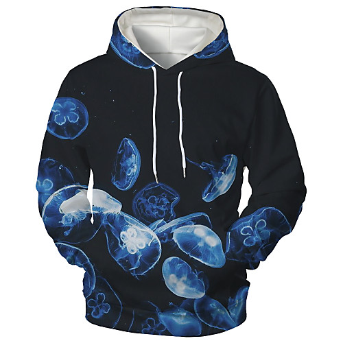 

Men's Daily Hoodie Graphic Animal Hooded Casual Hoodies Sweatshirts Black