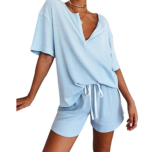 

Women's Sweatsuit 2 Piece Set Drawstring Loose Fit Minimalist Hoodie Solid Color Sport Athleisure Sweatshirt and Pants Outfits Clothing Suit Half Sleeve Breathable Soft Oversized Comfortable Everyday